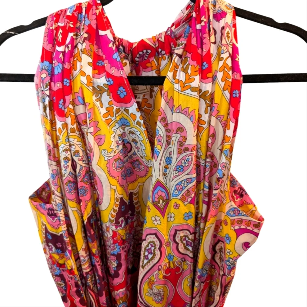 Marilyn Belted Sleeveless Cotton Midi Dress in Zanzibar... Size XL - Picture 10 of 10